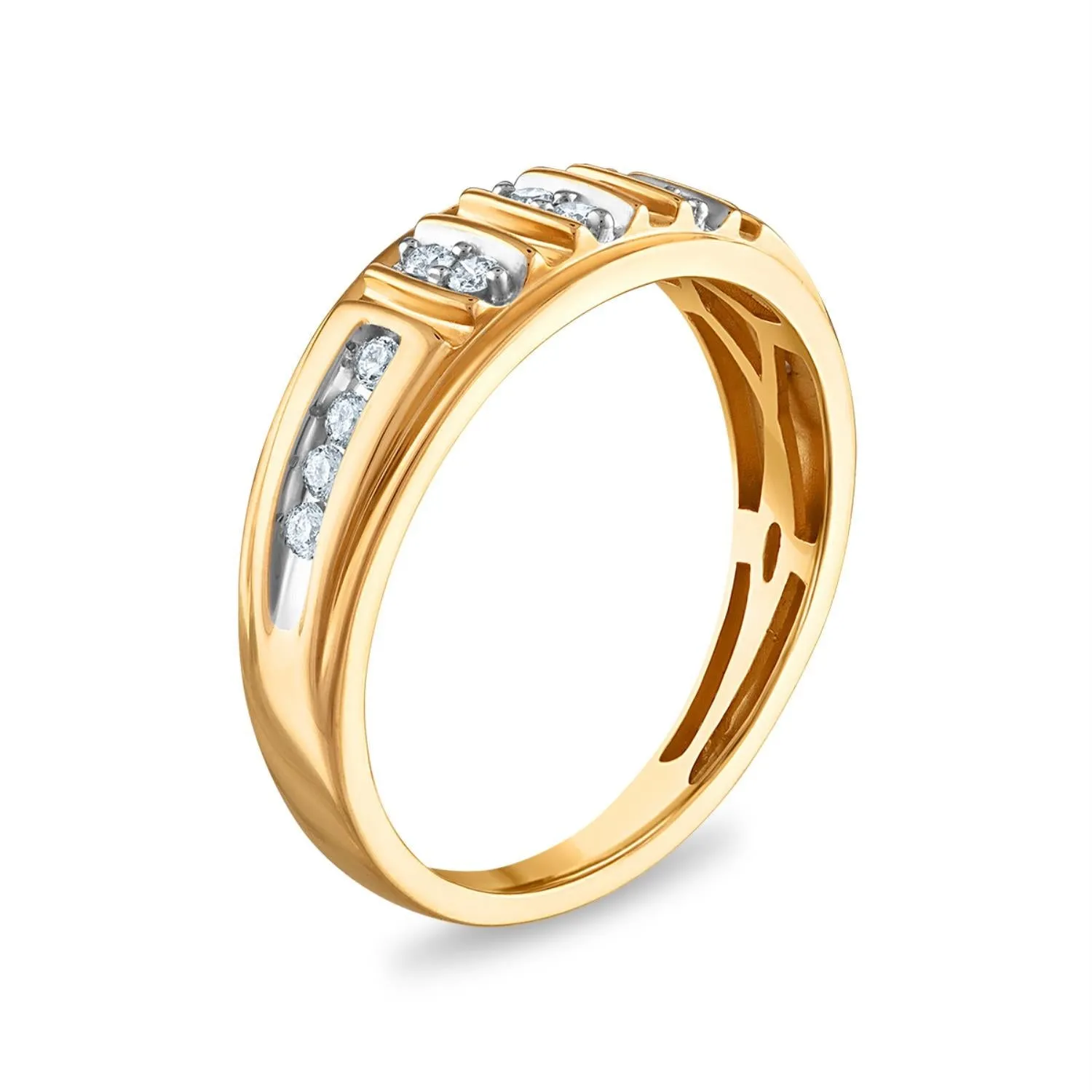 1 CTW Diamond Wedding Trio Set in 10KT White and Yellow Gold