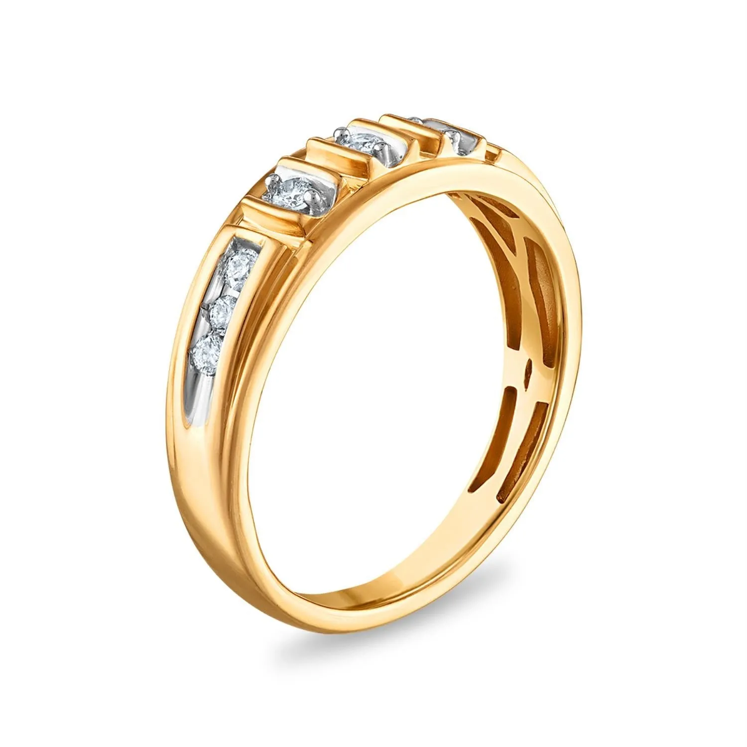 1 CTW Diamond Wedding Trio Set in 10KT White and Yellow Gold