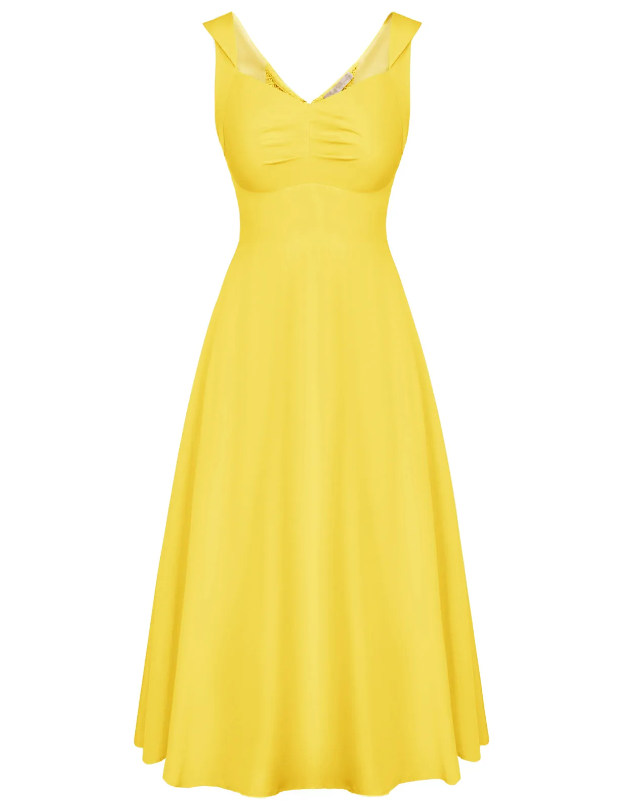 1950s Vintage Cocktail Swing Dresses Summer Square Neck Sleeveless A-Line Midi Dress with Pockets