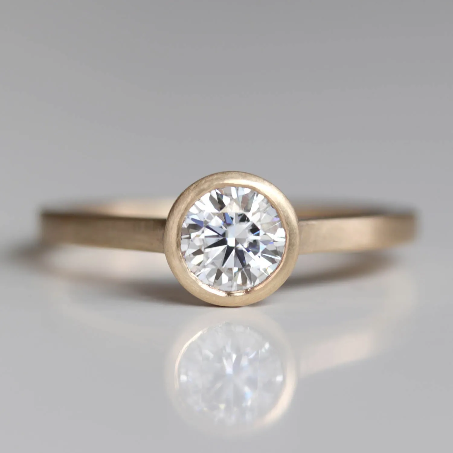 5mm Square Band Open Bezel Solitaire