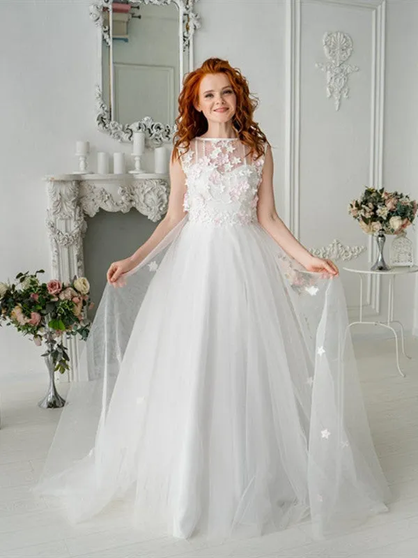 A-line Elegant Wedding Dresses, Two Pieces Appliques Wedding Dresses, 2020 Wedding Dresses