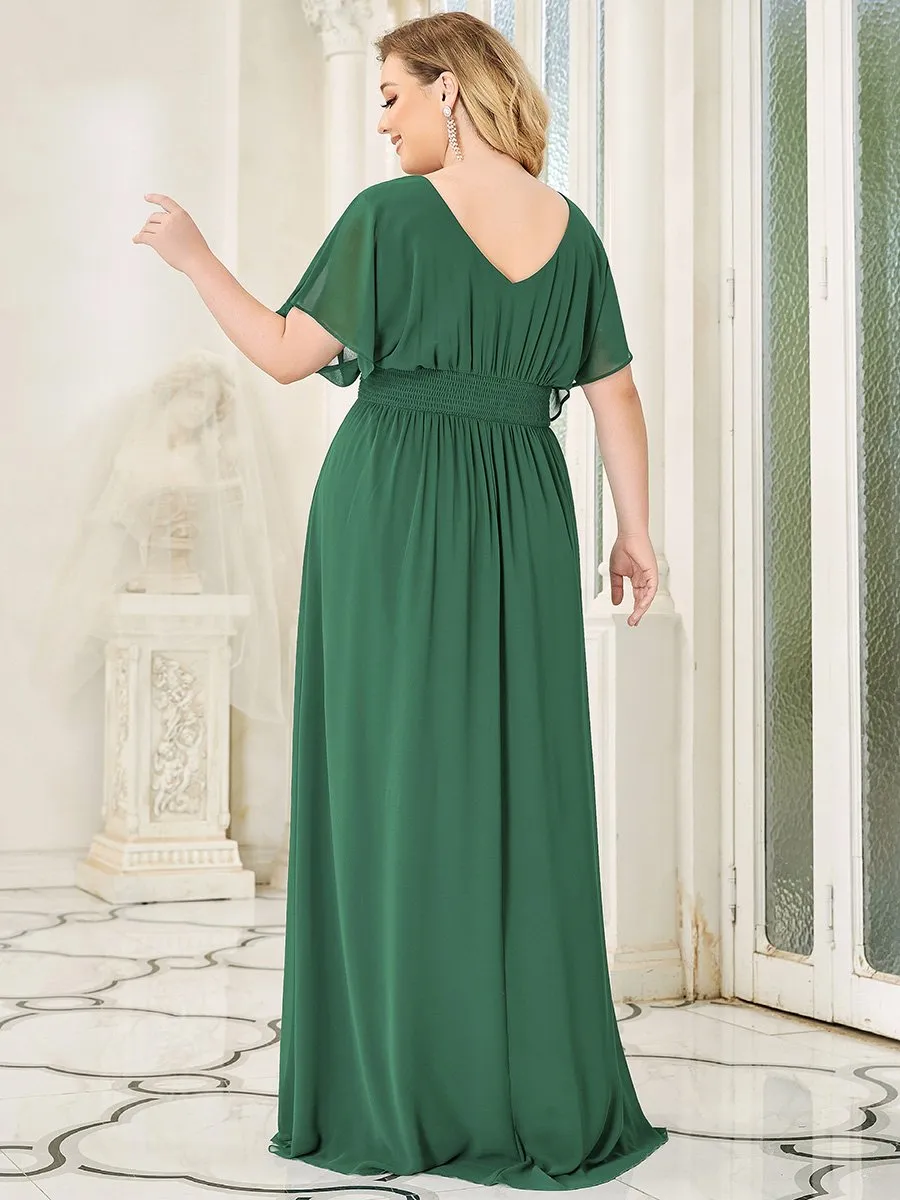 A-Line Empire Waist Chiffon Plus Size Wholesale Evening Party Dress