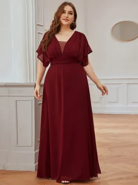 A-Line Empire Waist Chiffon Plus Size Wholesale Evening Party Dress