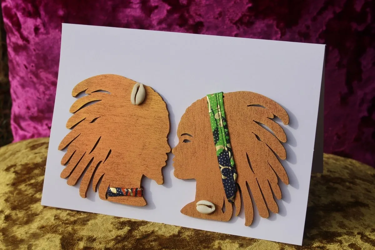 African Card Card Made with Recycled Wood and Eco Friendly Paper