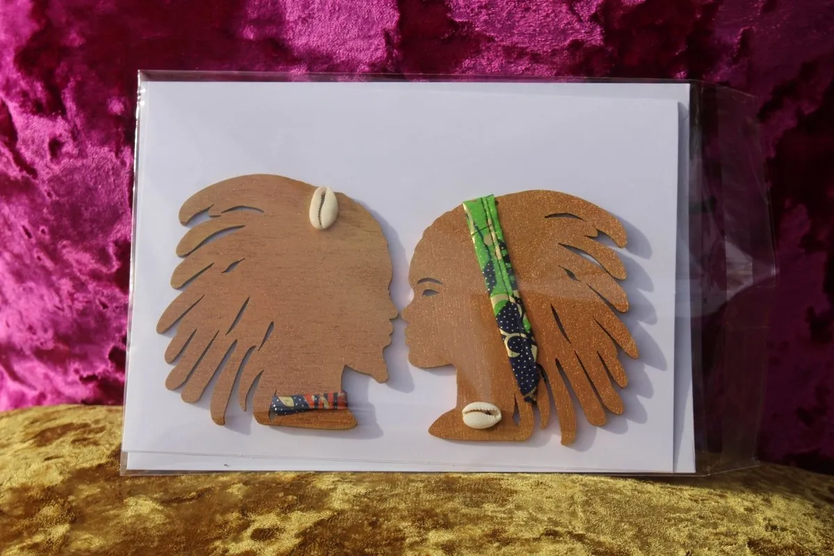 African Card Card Made with Recycled Wood and Eco Friendly Paper