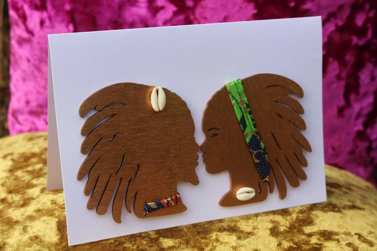 African Card Card Made with Recycled Wood and Eco Friendly Paper