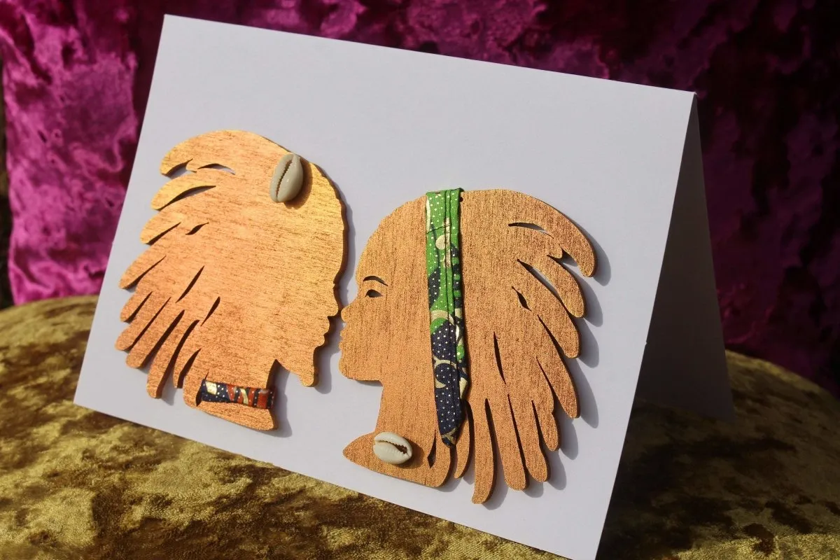 African Card Card Made with Recycled Wood and Eco Friendly Paper