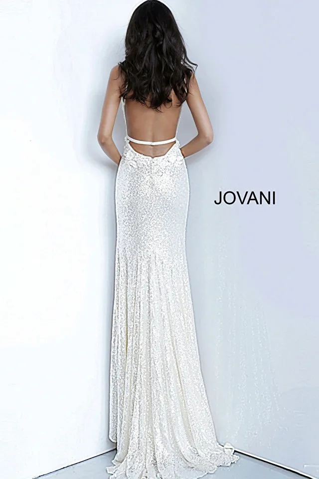 Anastella | Plunging Neckline Floral Gown | Jovani 1012