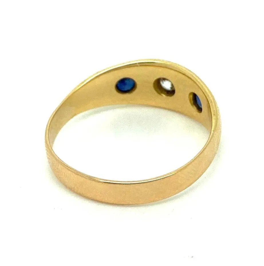 Antique 1918 Sapphire Diamond 18ct Gold Ring