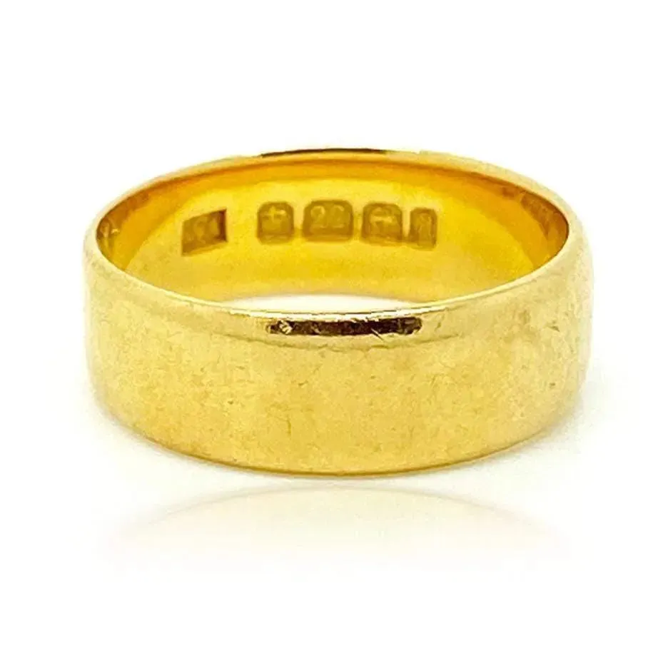 Antique Victorian 1900 22ct Gold Wedding Band Ring