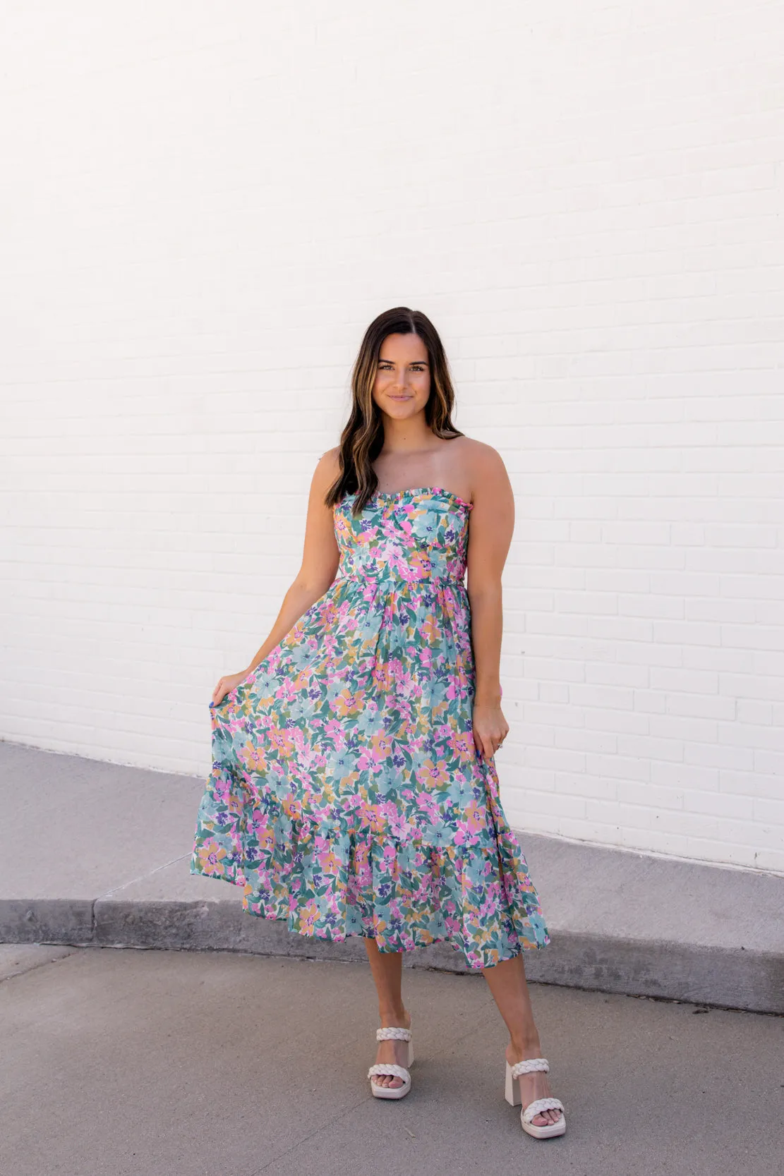 Athena Floral Midi Dress | Multi Floral