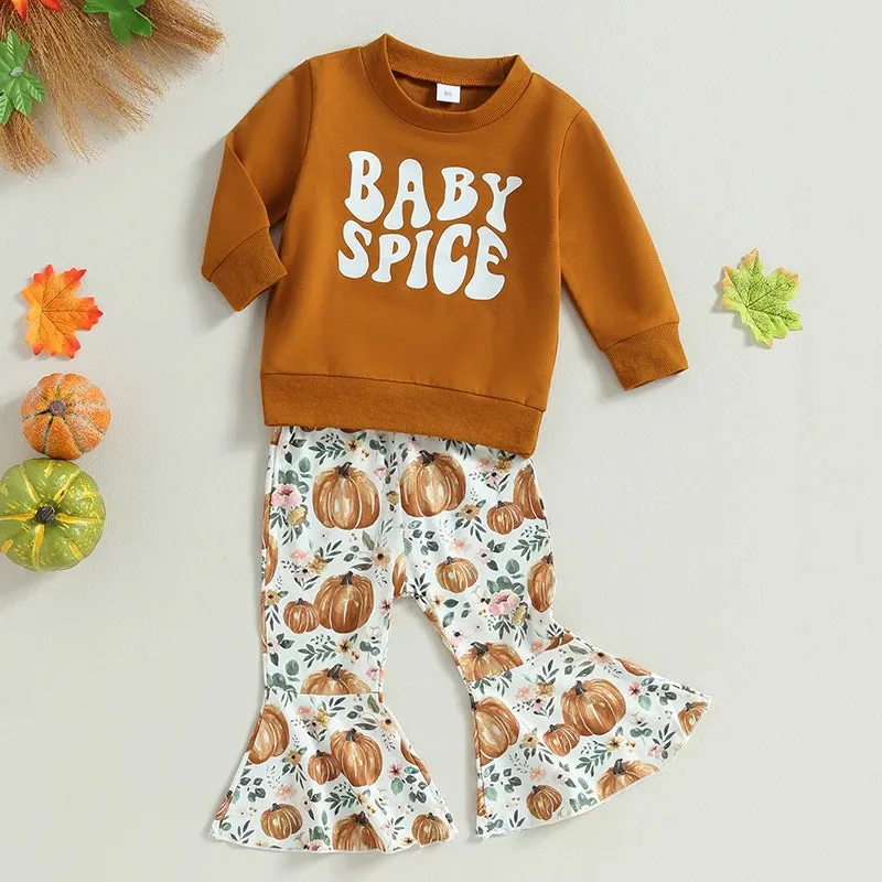 BABY SPICE Thanksgiving Autumn Pumpkin Outfit Girls to 4T