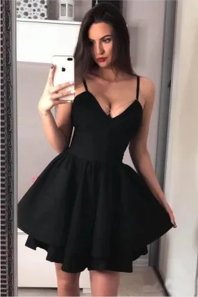 Beautiful Black Short A-line Sweetheart Prom Dresses