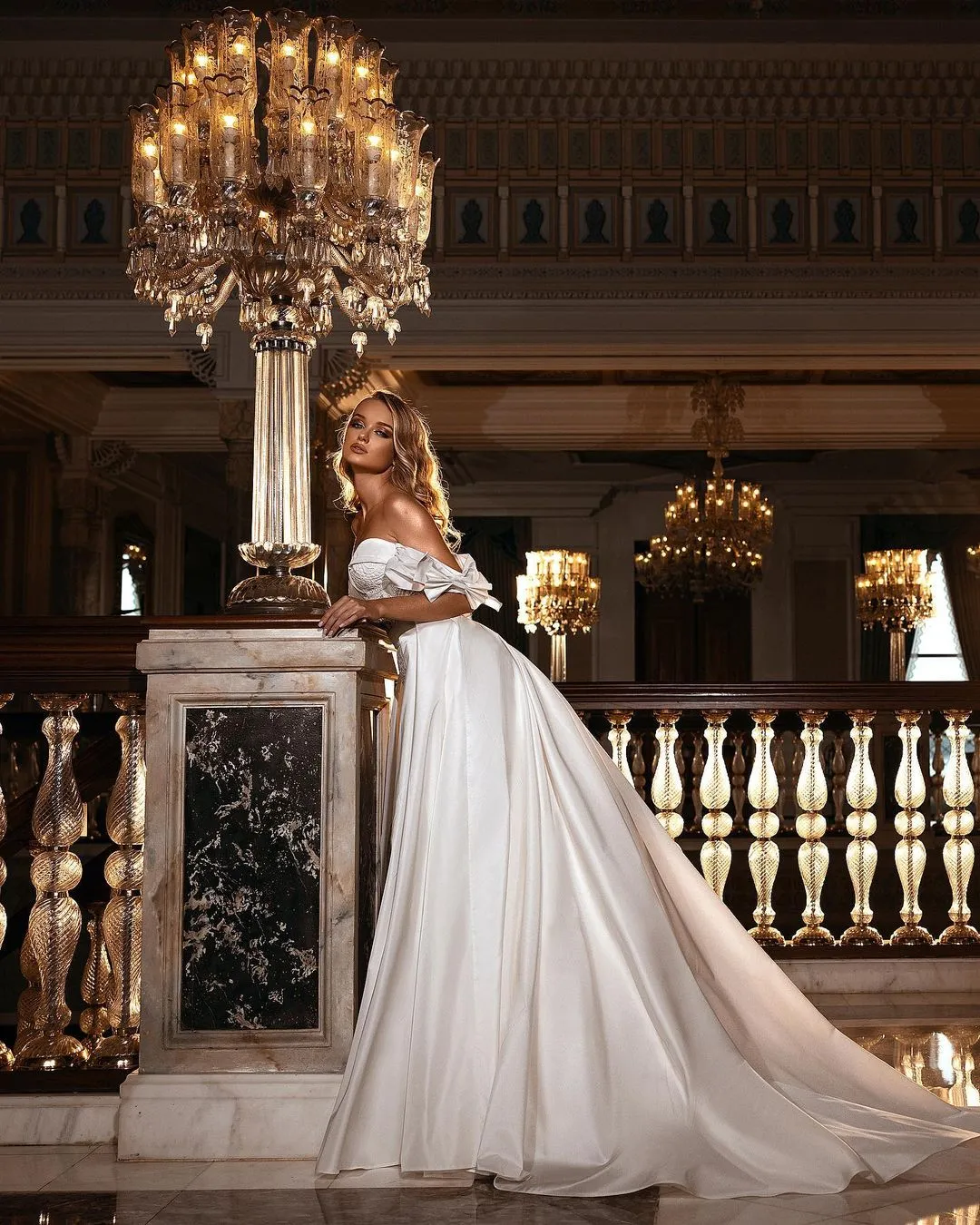 Beautiful Long A-line Off-the-shoulder Sweetheart Appliques Lace Satin Wedding Dress