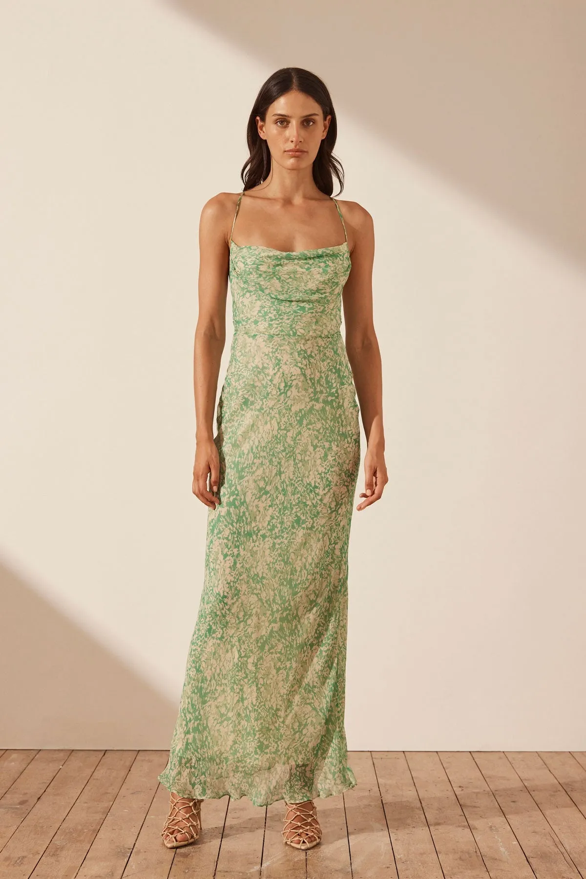 BELVEDERE LACE BACK BIAS MAXI DRESS