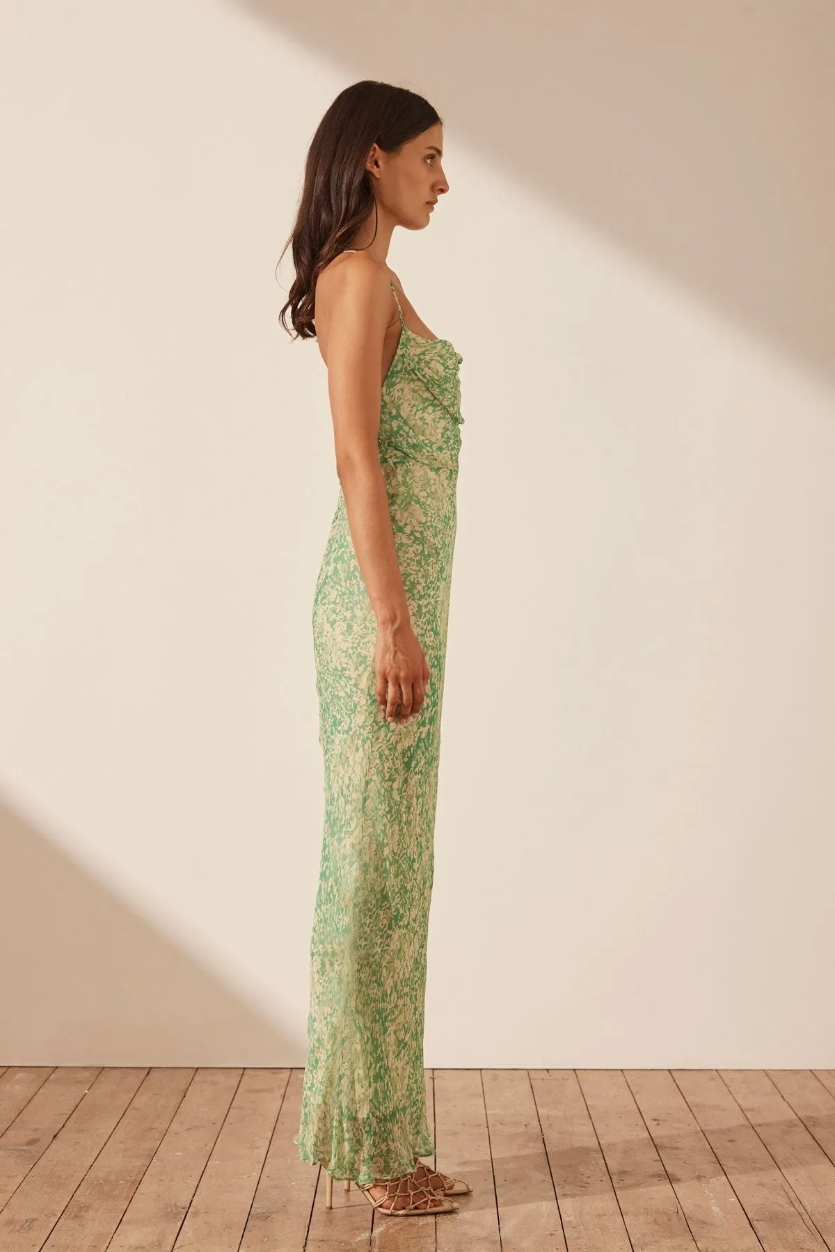 BELVEDERE LACE BACK BIAS MAXI DRESS