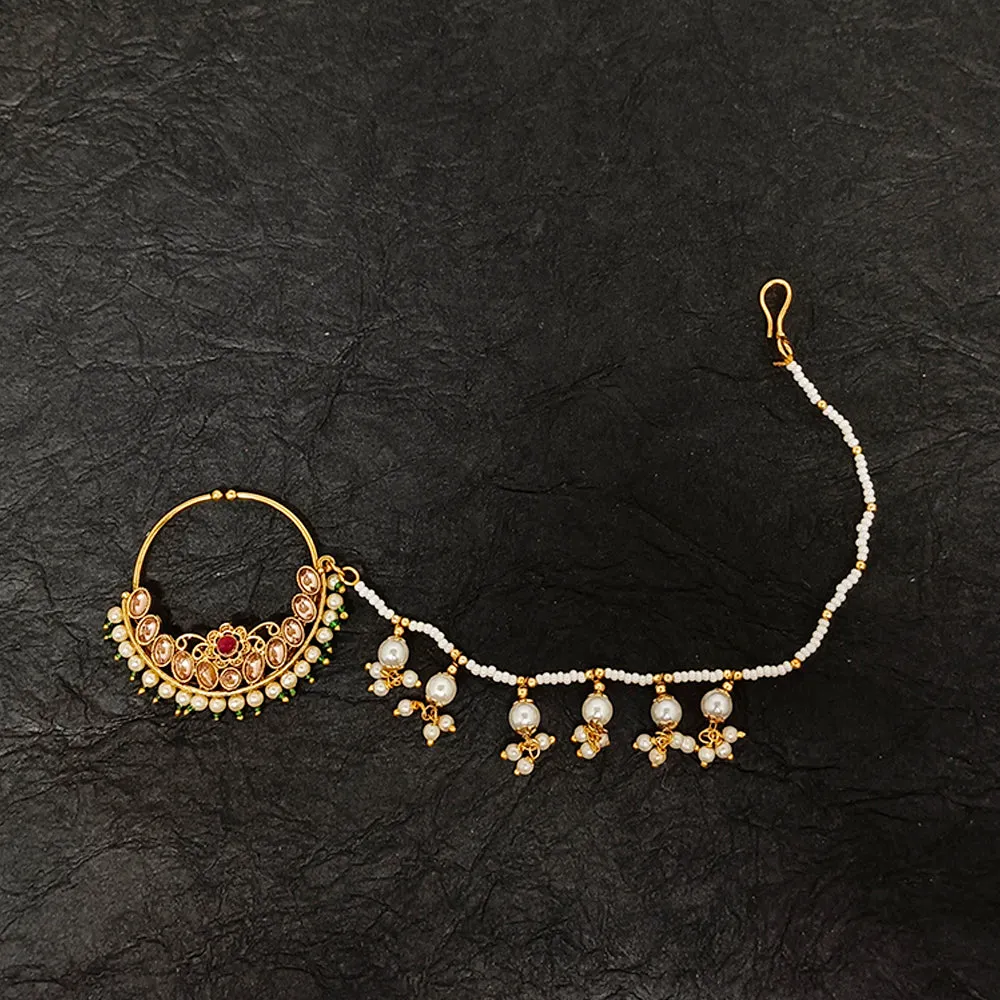 Bhavi Jewels Gold Plated Nose Ring