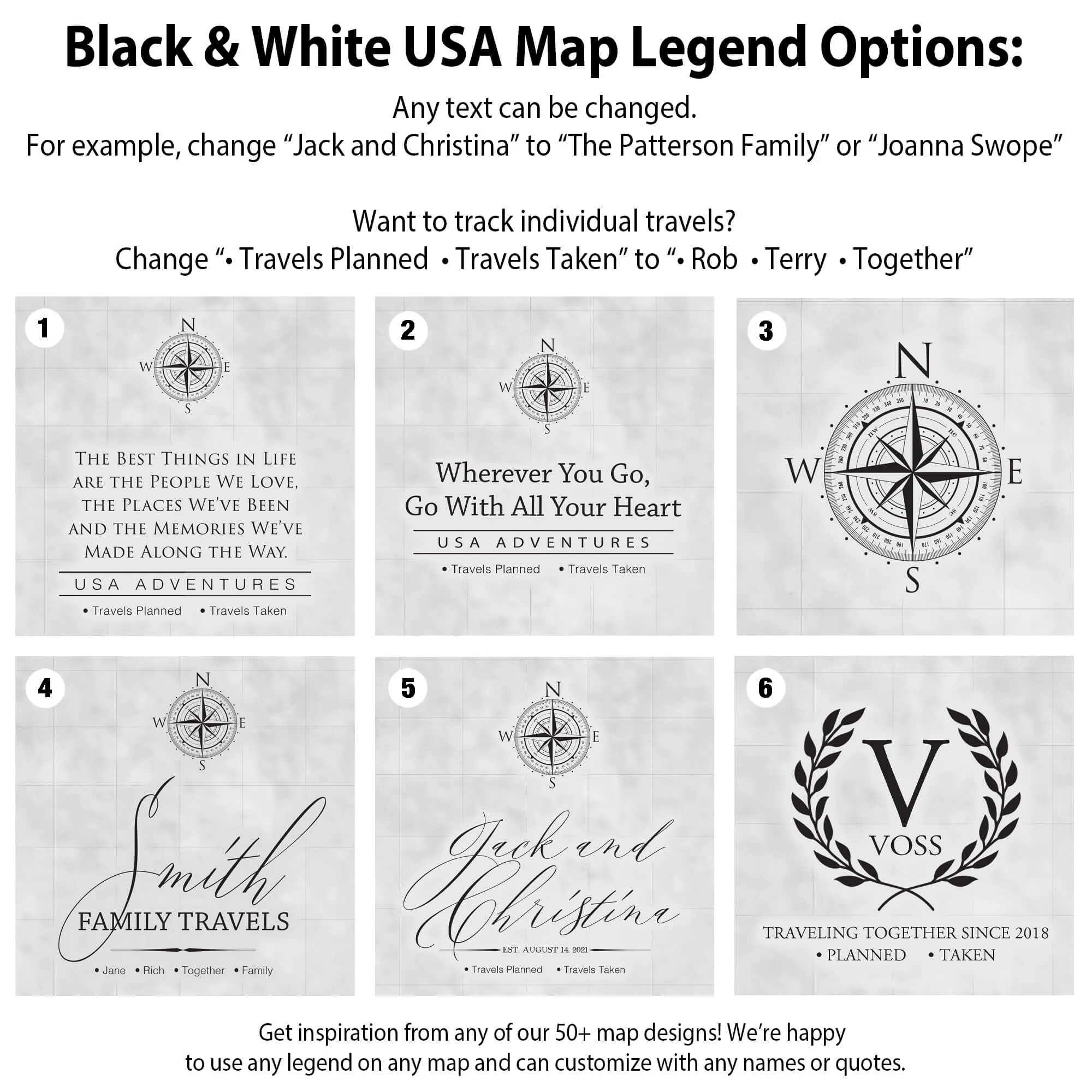 Black & Smoked White USA Push Pin Map Single Panel