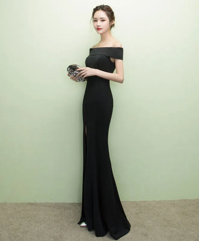 Black Mermaid Long Prom Dress, Black Evening Dress