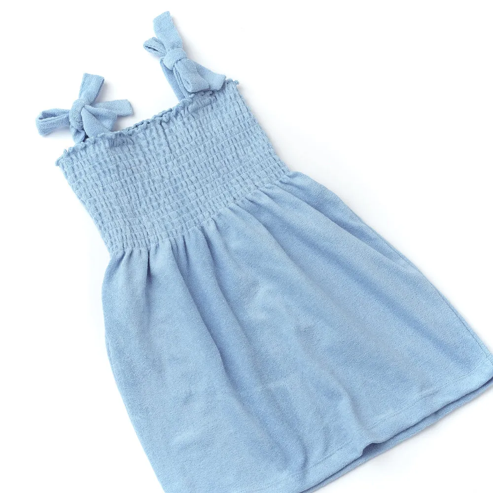 Blue Smock Terry Dress