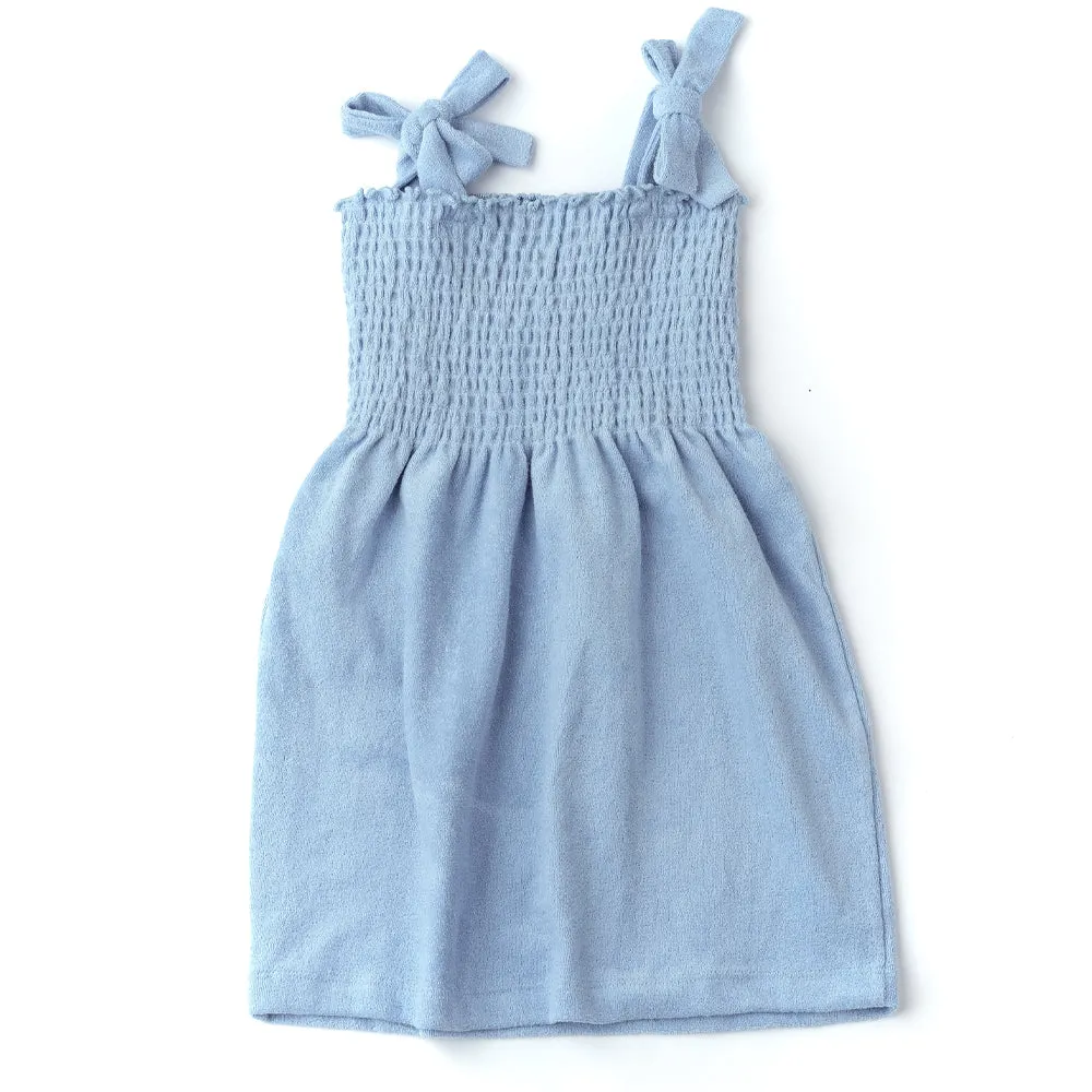 Blue Smock Terry Dress