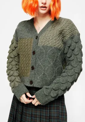 Brazen Spliced Cardigan - Green