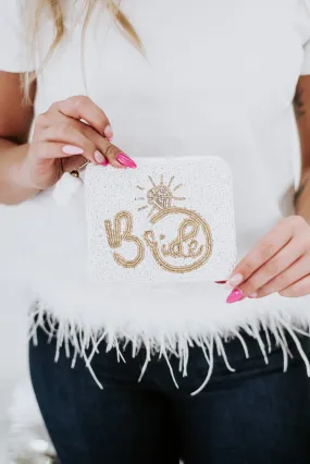 Bride Coin Purse, White/Gold