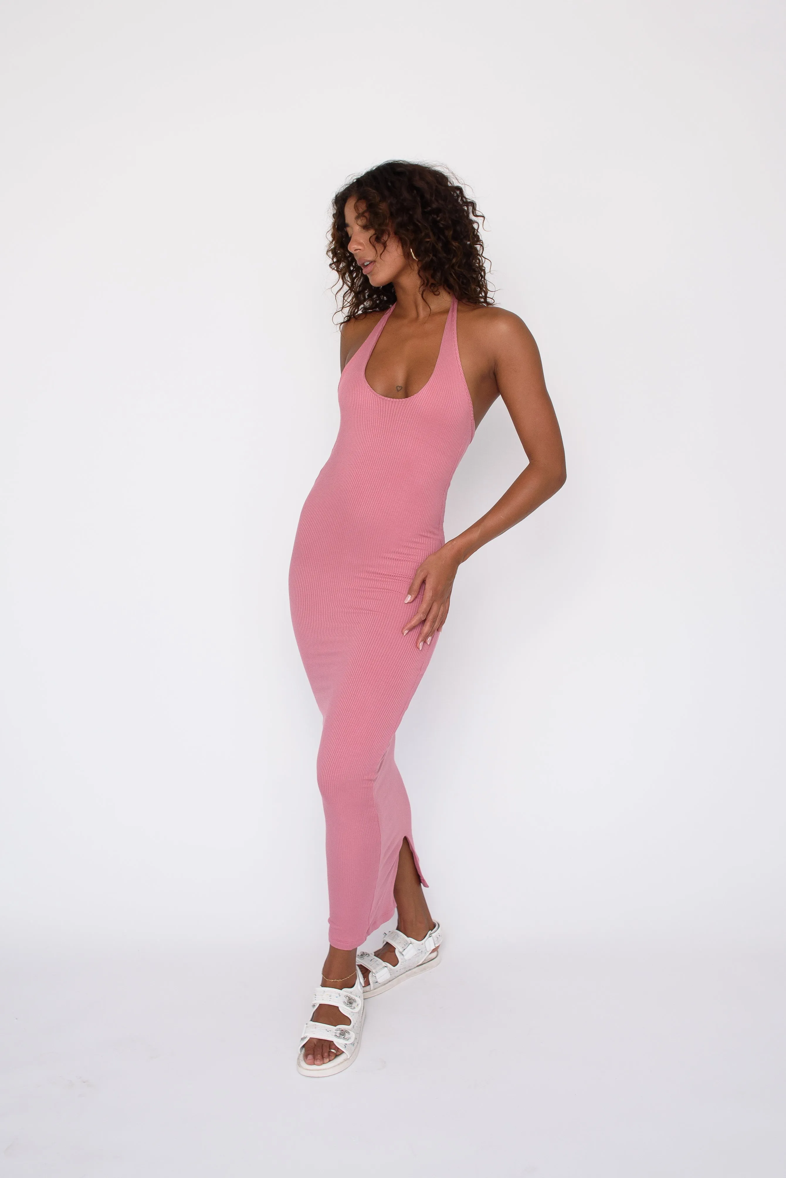 Cassie Dress Ribbed - Gossip