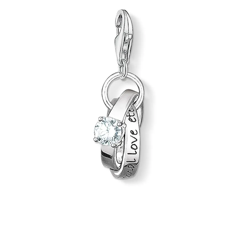 CHARM CLUB STERLING SILVER WEDDING RINGS CHARM