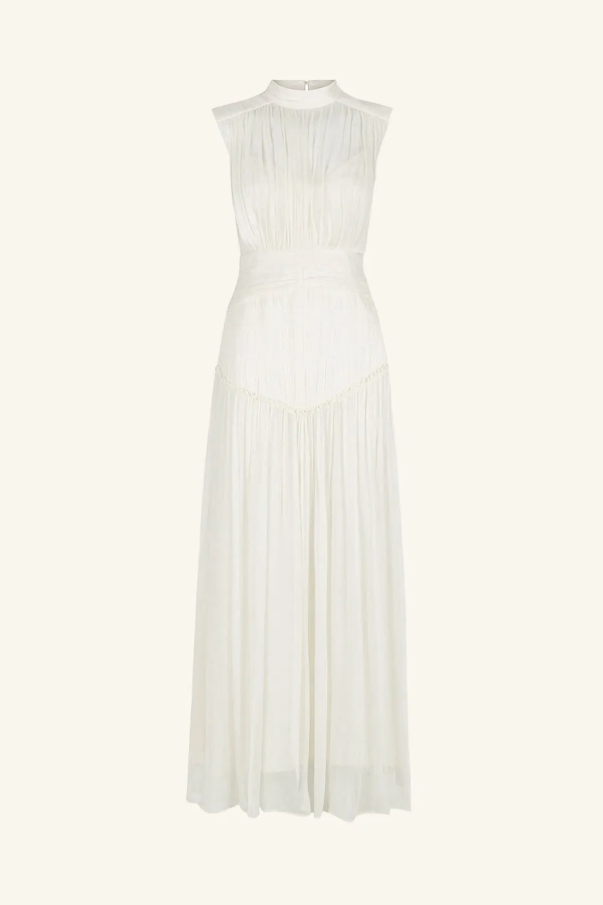 CLEMENCE HIGH NECK MAXI DRESS - IVORY