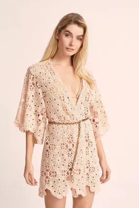 Couture Luxury Robe Collection: Capri Lace Robe - Blush