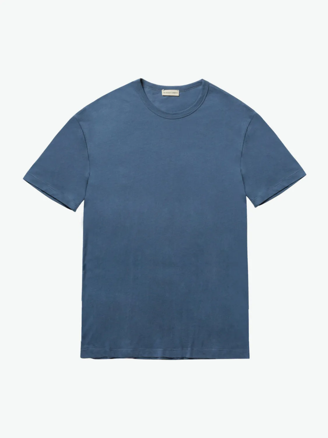 Crewneck Slim Fit Organic Cotton T-shirt Slate Blue