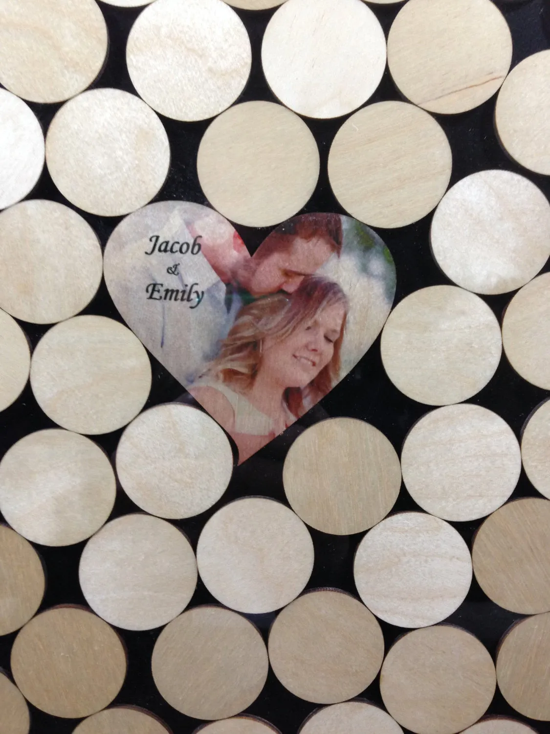 Custom Circle Drop Wedding Guest Book Alternative