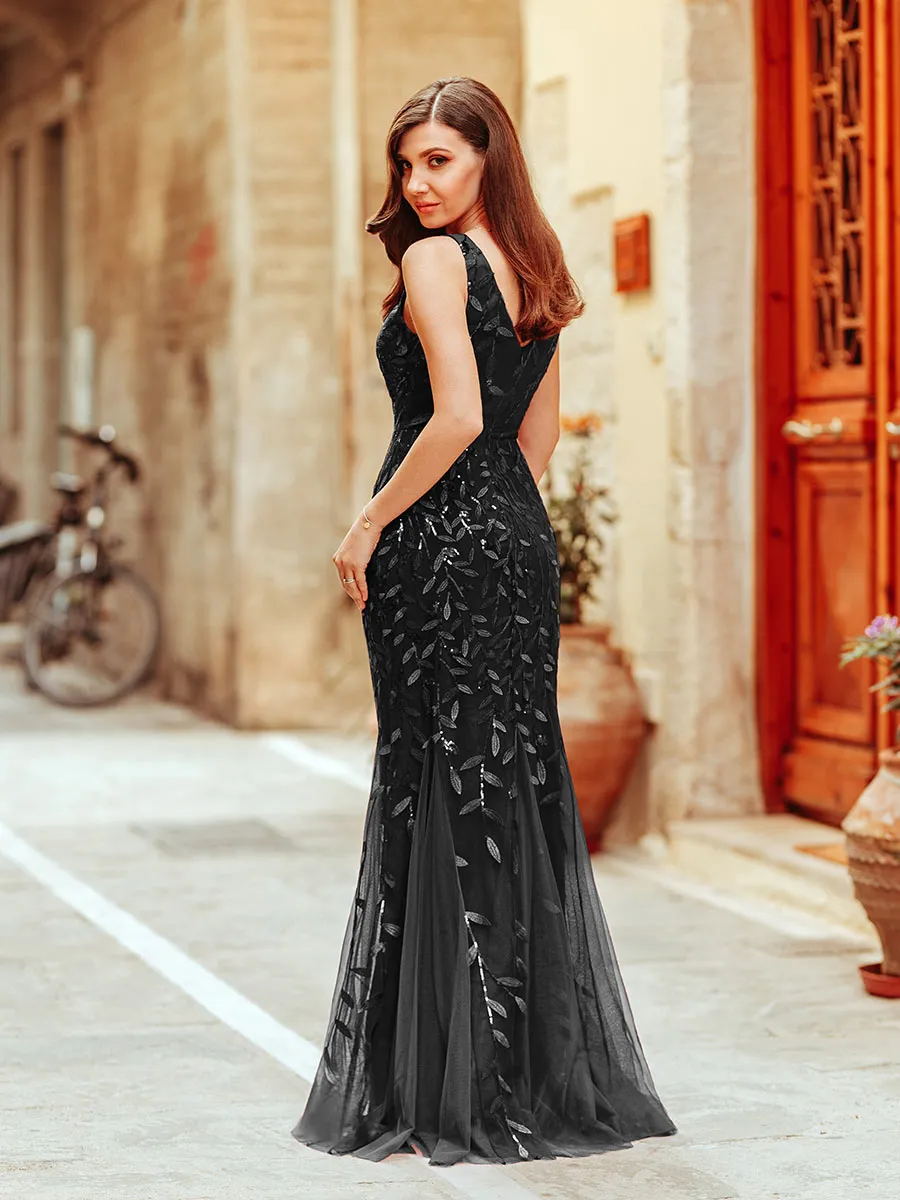 Custom Size Classic Fishtail Sequin Wholesale Evening Dresses for Women