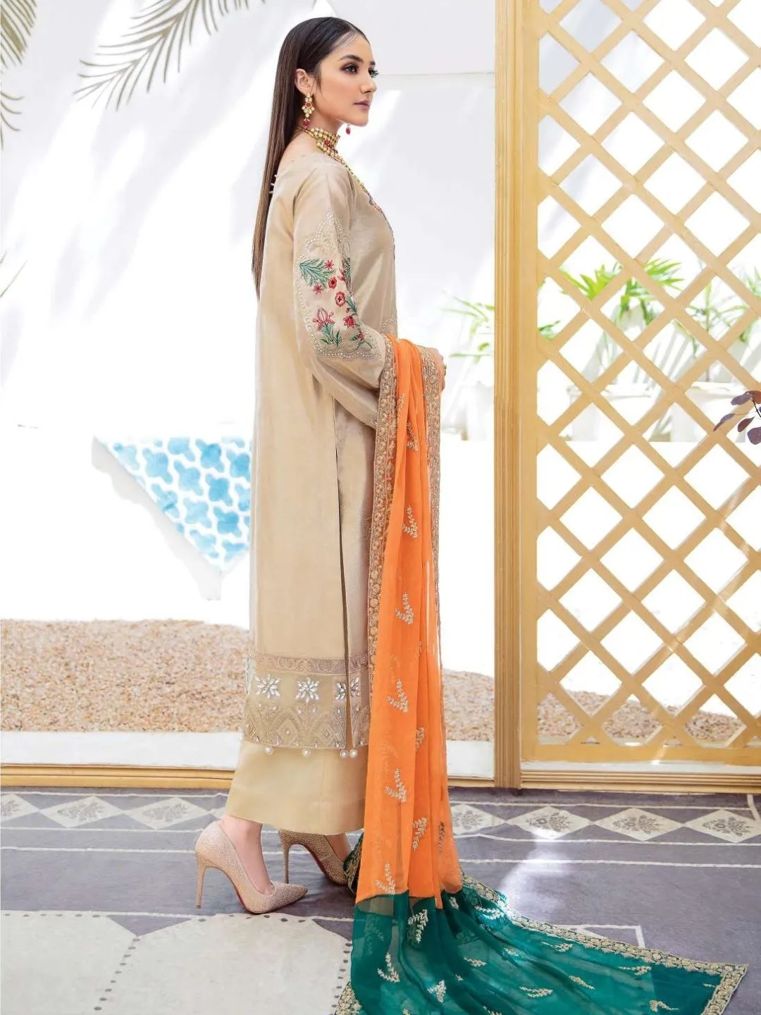 Designer Embroidered Chiffon