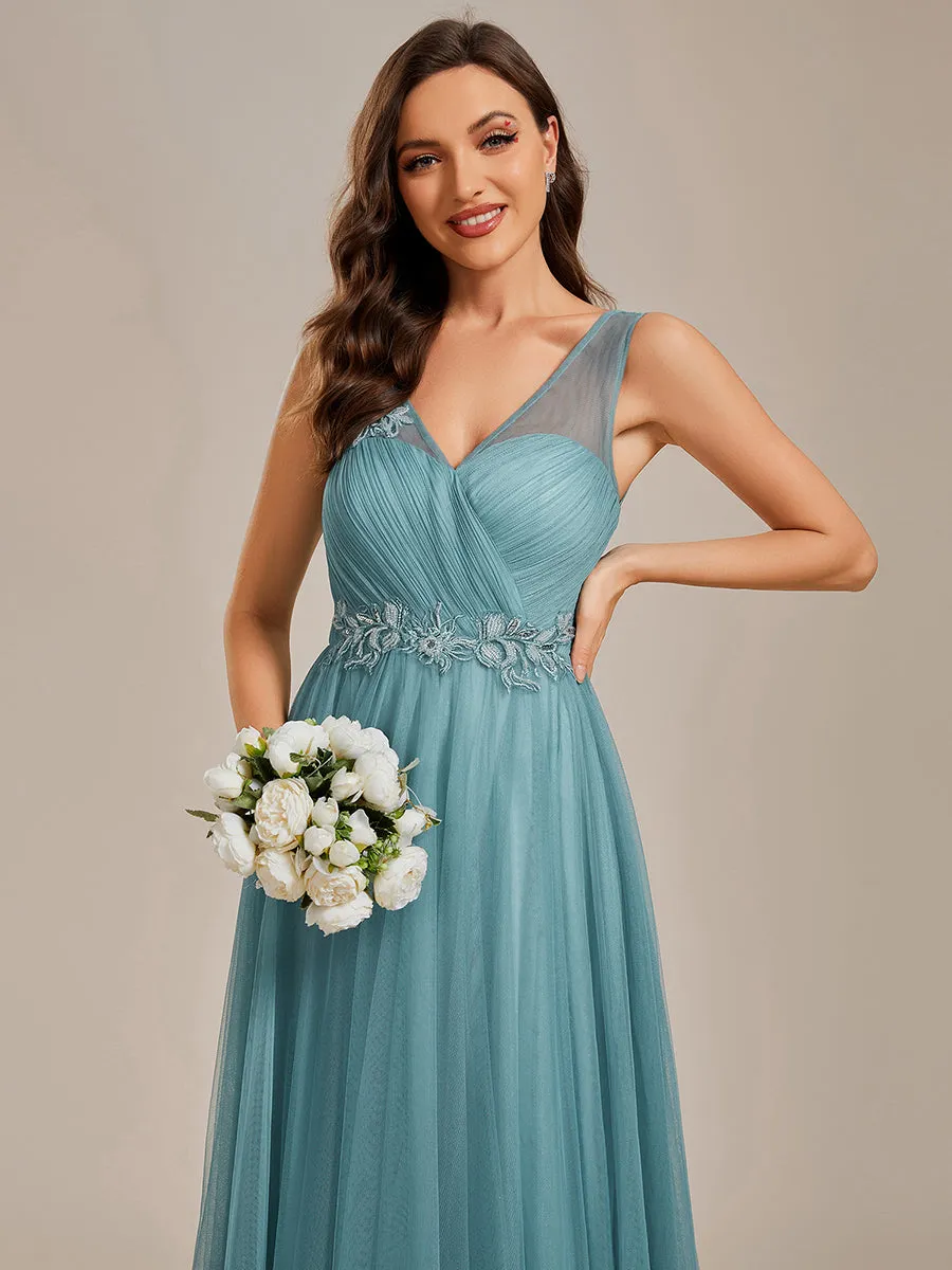 Elegant Appliques Mesh Wholesale Bridesmaid Dresses