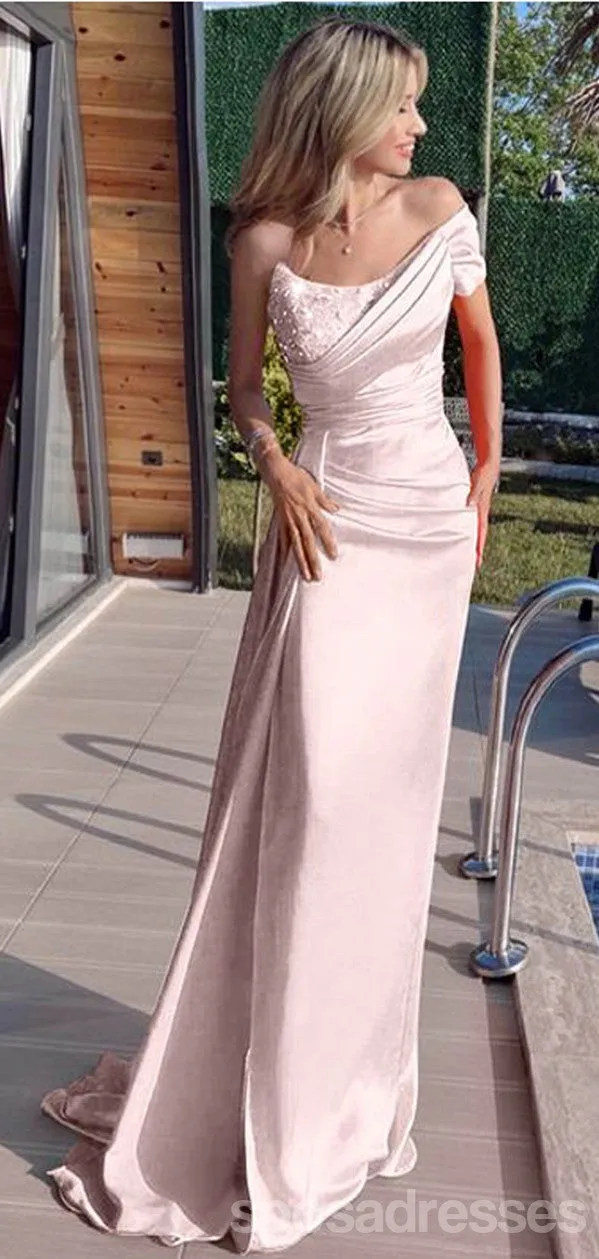 Elegant Pink Mermaid One Shoulder Maxi Long Party Prom Dresses,Evening Dress,13442