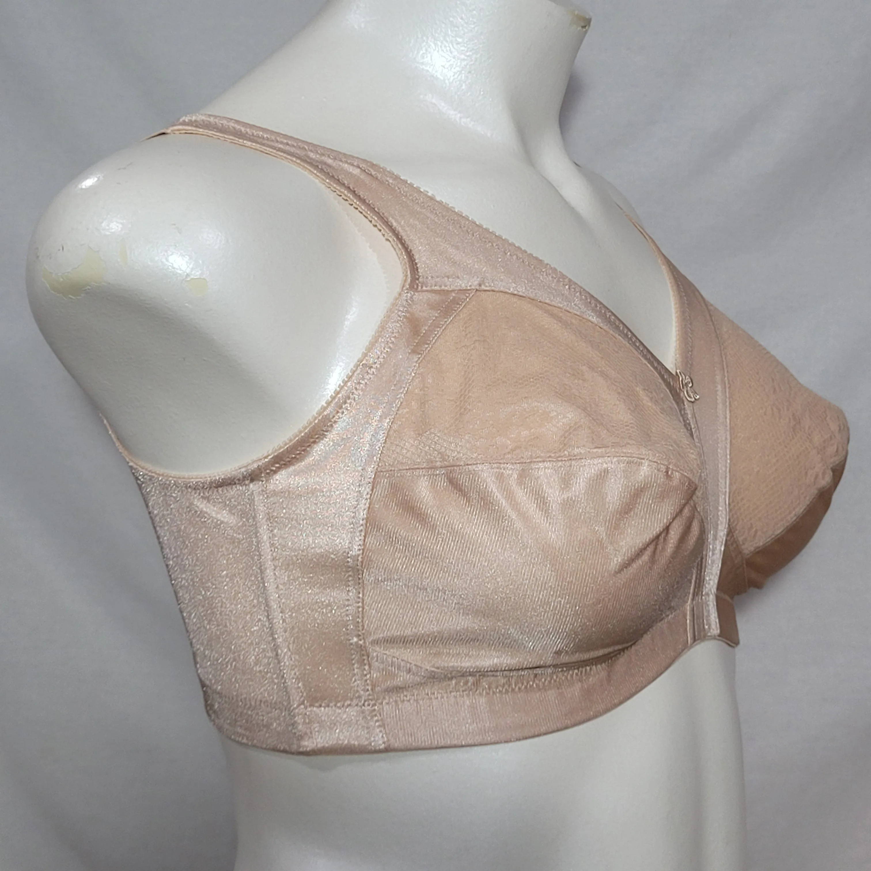 Exquisite Form 5100548 548 Fully Floral Lace Wire Free Bra 38C Nude NWOT