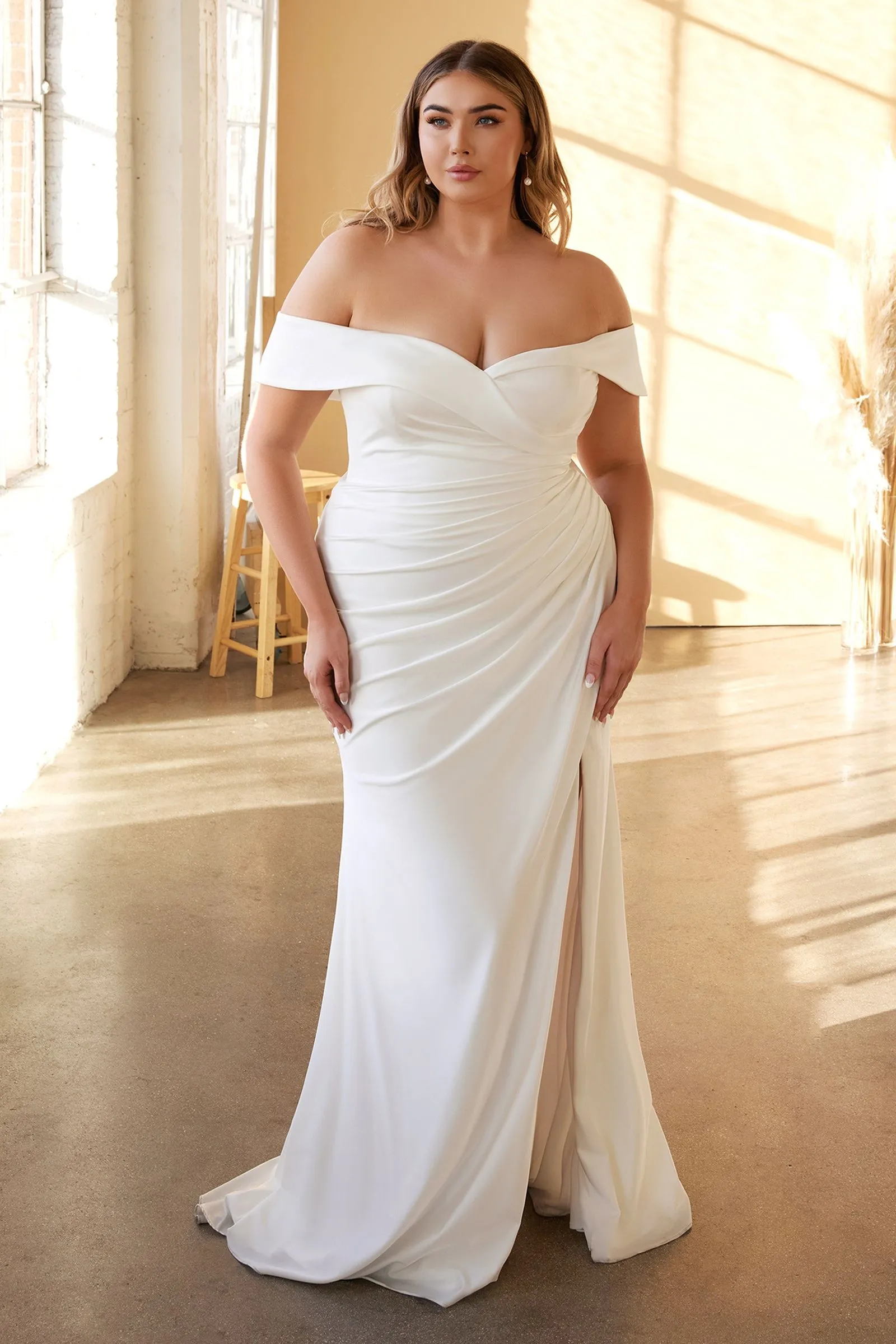 First Comes Love | Off the Shoulder Bridal Gown | LaDivine CD930