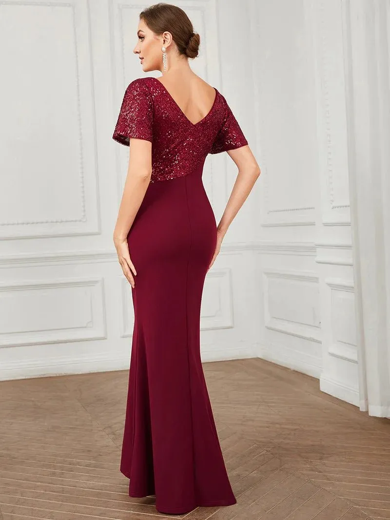 Fishtail Sweetheart Neck Split Evening Dresses