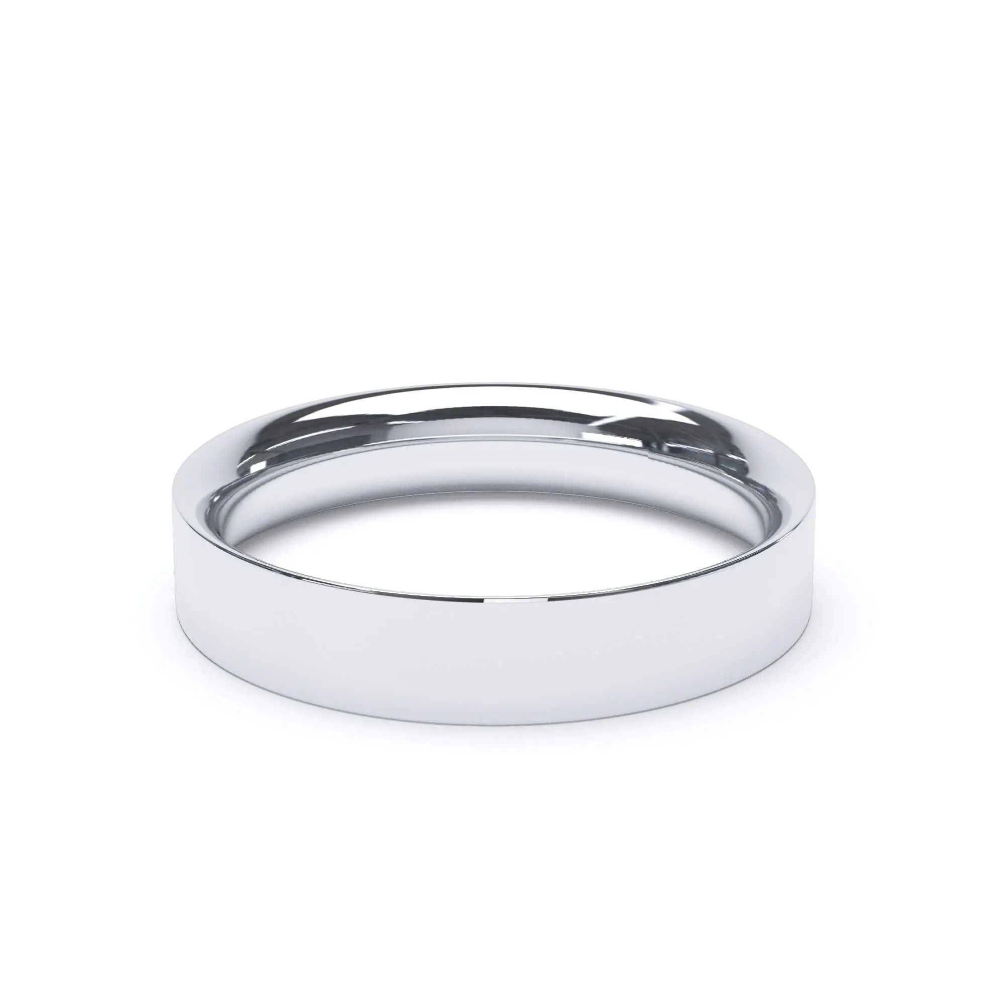 - Flat Court Profile Wedding Ring 9k White Gold