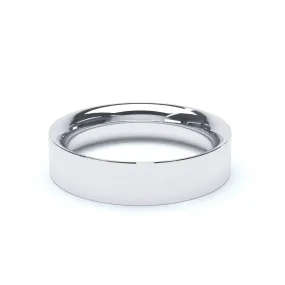 - Flat Court Profile Wedding Ring 9k White Gold