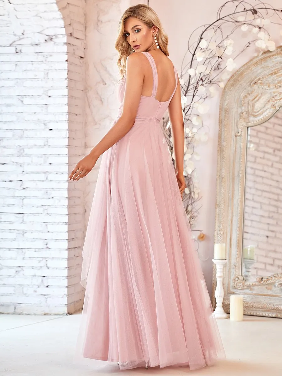 Floor Length Sleeveless Wholesale Tulle Bridesmaid Dresses