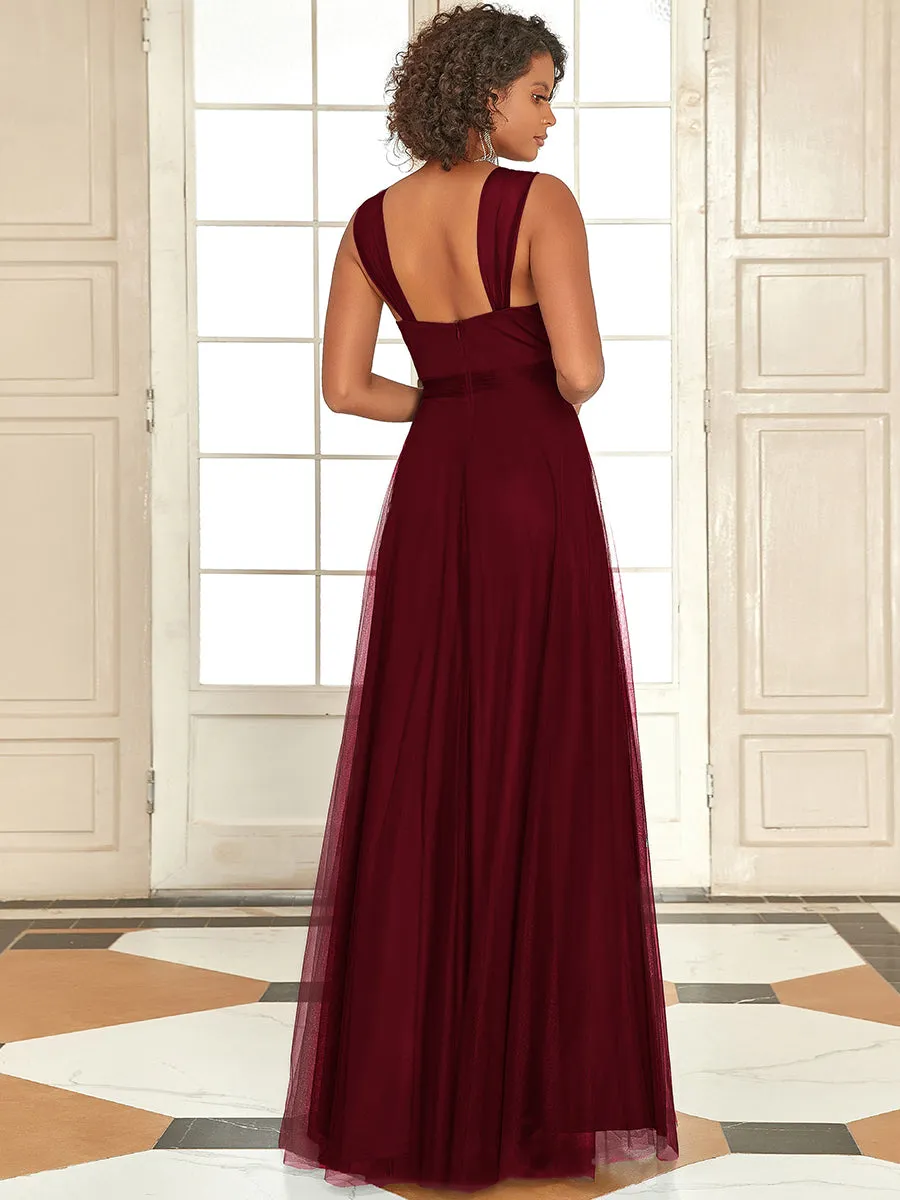 Floor Length Sleeveless Wholesale Tulle Bridesmaid Dresses