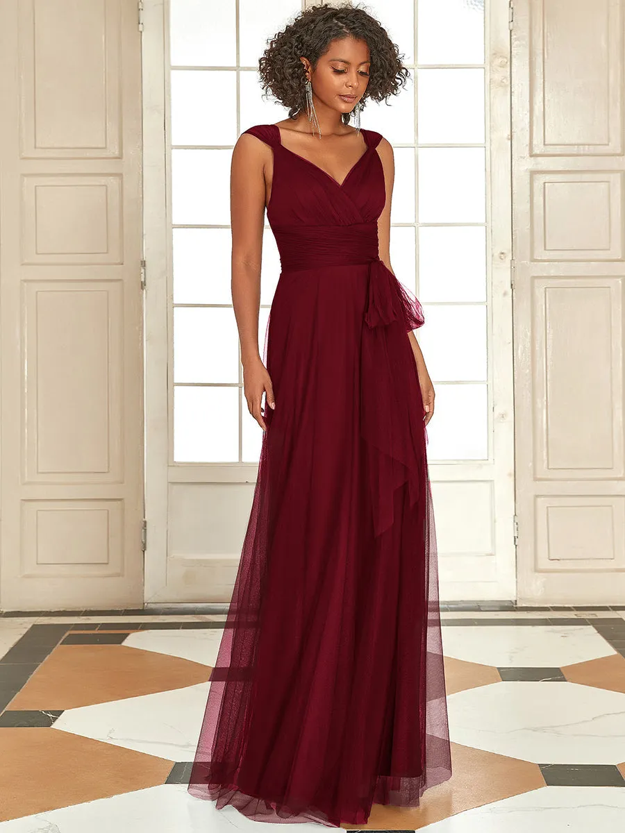 Floor Length Sleeveless Wholesale Tulle Bridesmaid Dresses