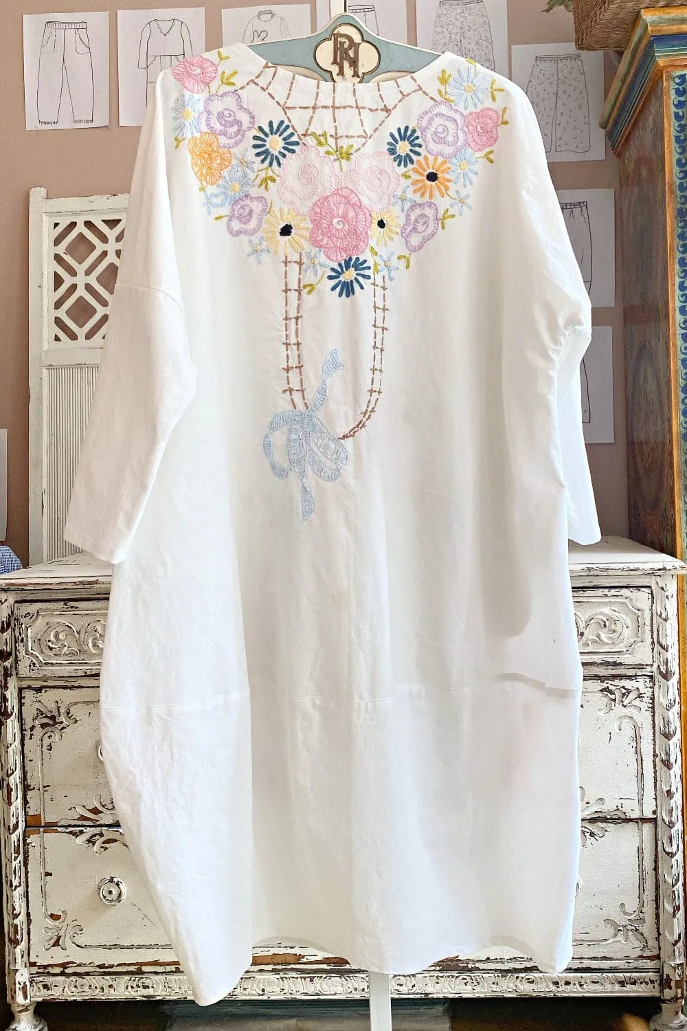 Floral Embroidery Bubble Dress