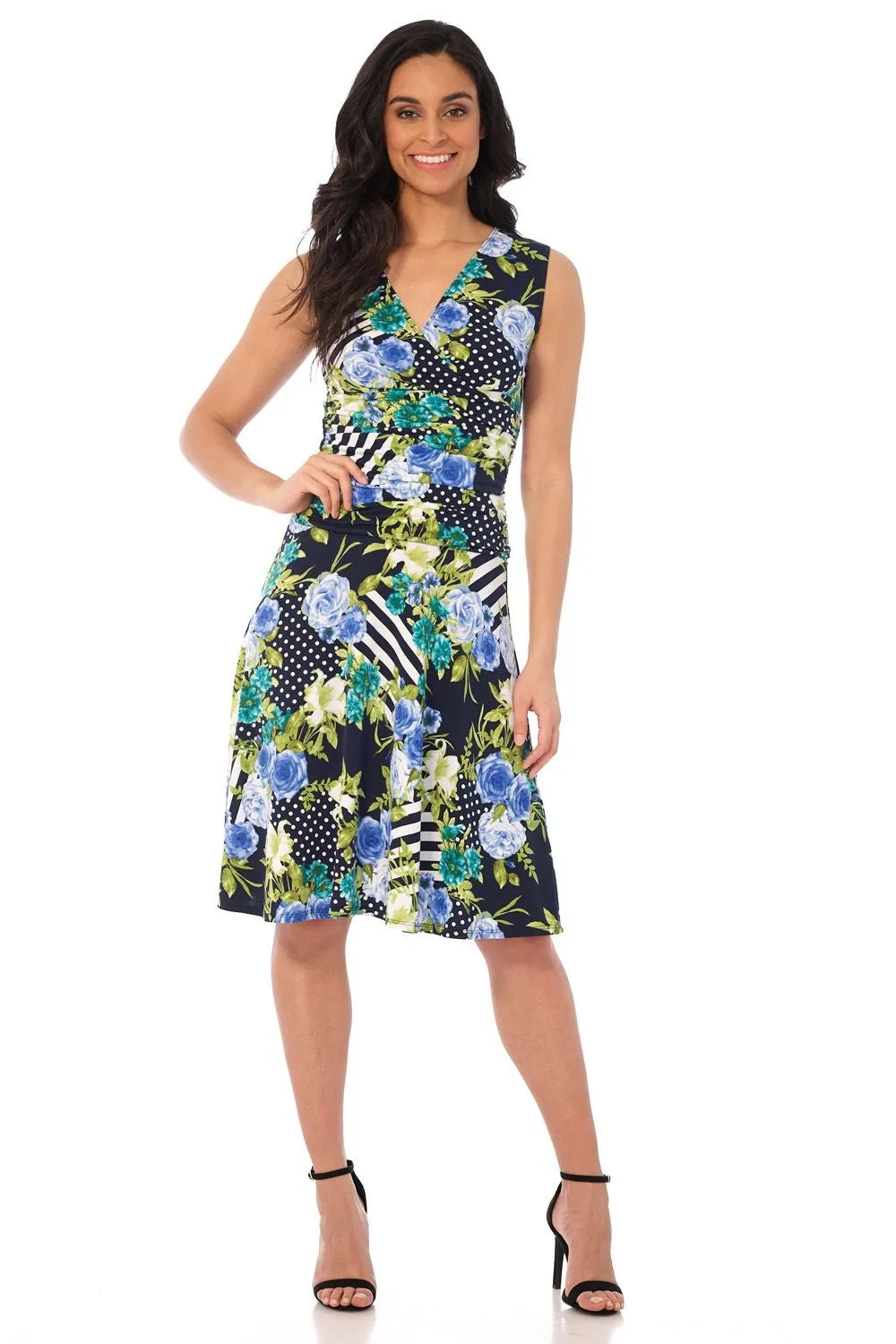 Form-Fitting Sleeveless Dress with Tummy Control