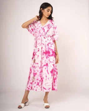 Fuchsia Marble Print Kaftan