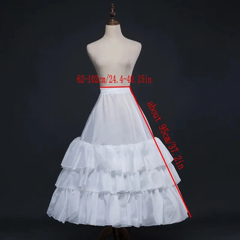 Full Shape 5 Hoops Ruffle Layers Ball Gown Petticoat