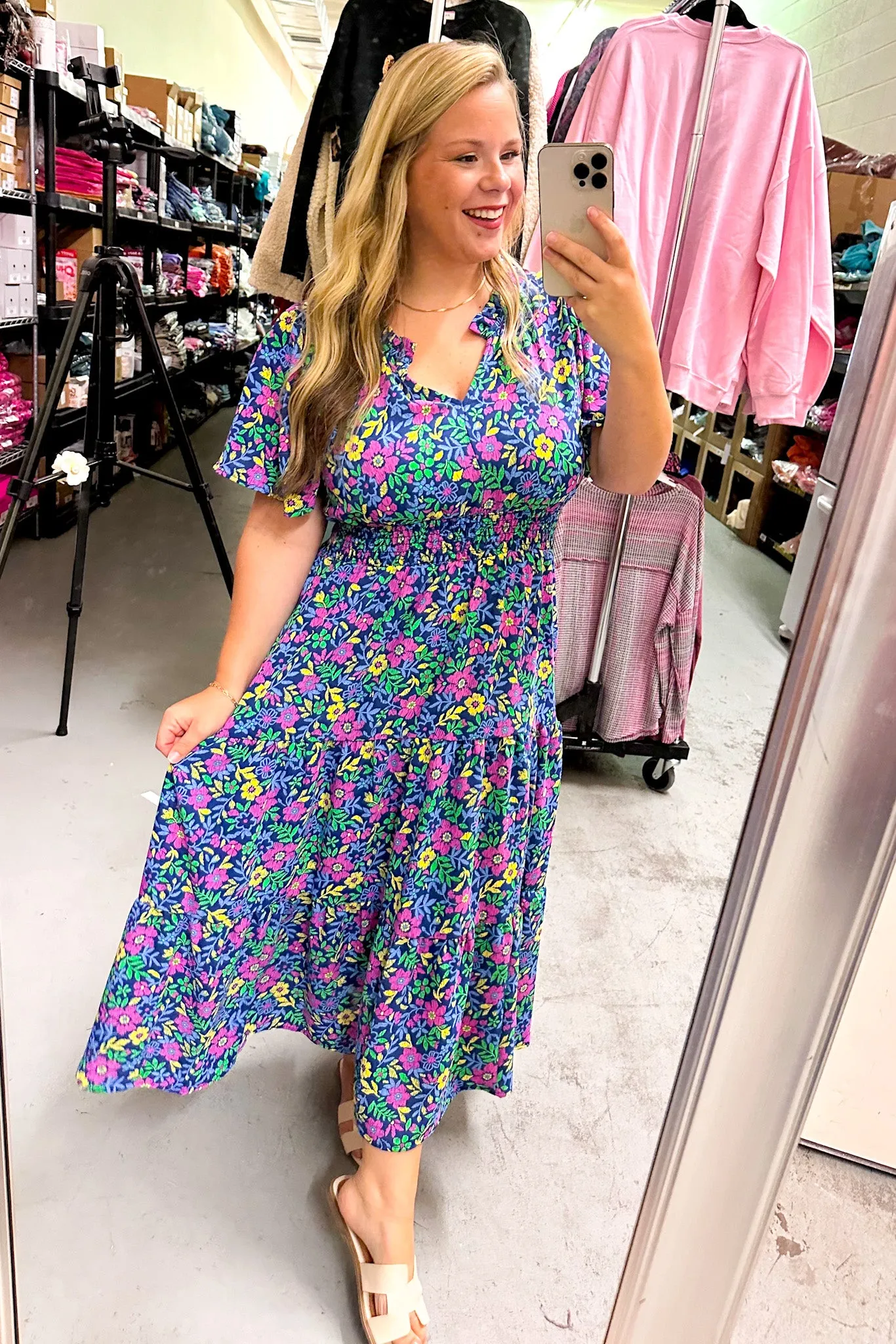 Garden Show Floral Midi Dress